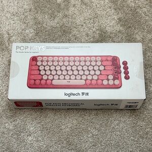 New in Box Logitech Pop Keys Wireless Keyboard - Pink